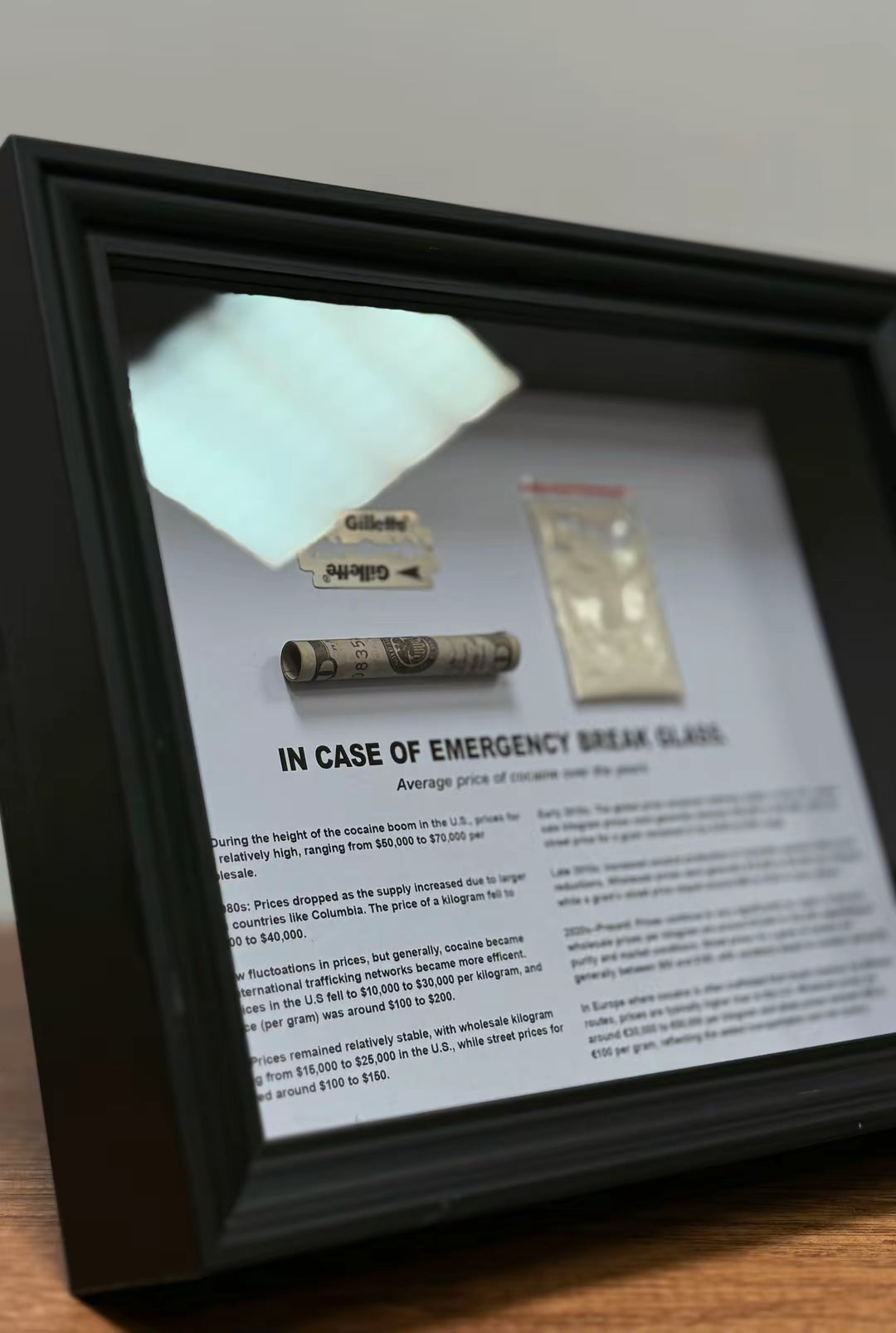 Front view of object100™ Emergency C0C A1 NE Dollar Frame collectible artwork